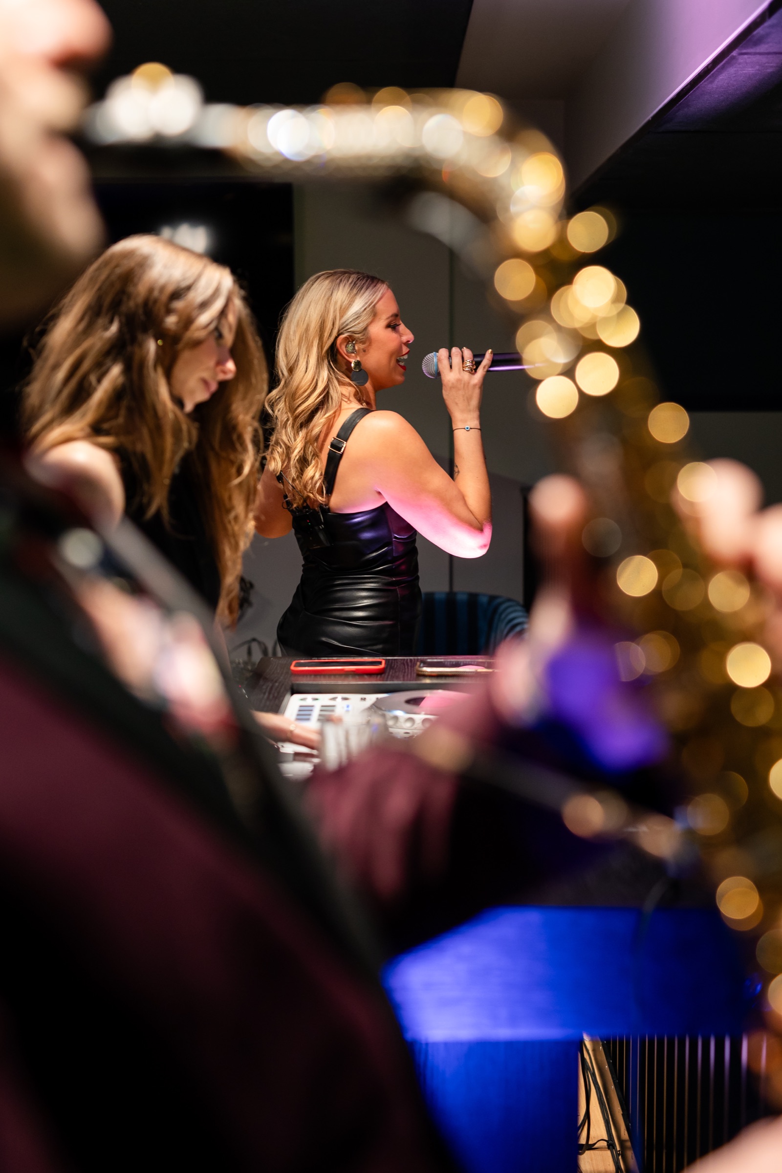 Vocalist performing at a private celebration